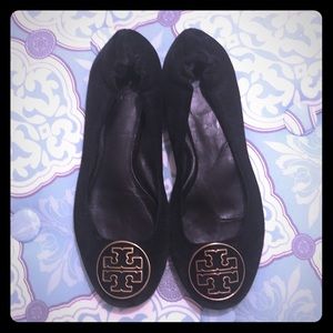 Dark Navy Suede Tory Burch Flats
